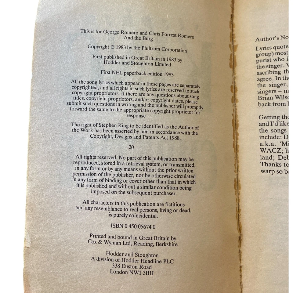 Christine Stephen King 1983 First NEL Paperback Vintage Horror Novel UK Edition - Image 4 of 4