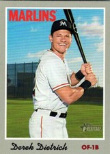 2019 Topps Heritage #116 Derek Dietrich Miami Marlins