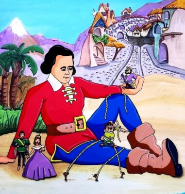 Super Animation Cel and Background for Gulliver's Travels 15x20