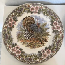 QUEENS MYOTT FACTORY CHURCHILL THANKSGIVING TURKEY DINNER PLATES SET OF 4