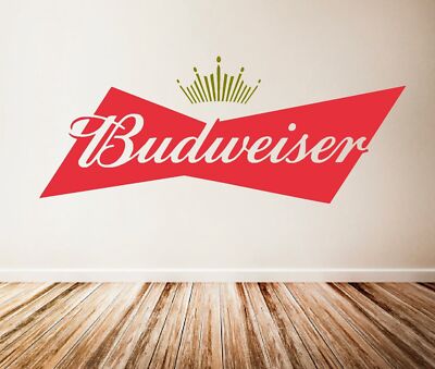 #005 Bud Budweiser Vinyl-Wandaufkleber Home Pub Mann Höhle Wein Bar Aufkleber größer