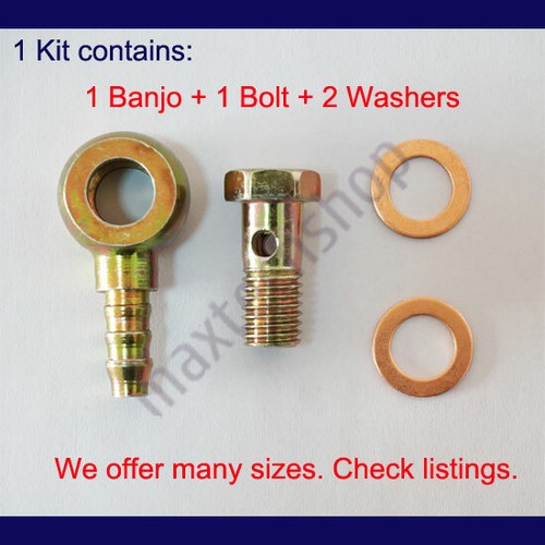 Banjo Bolt Washer Kit Set Hose Barb Fitting Brake Line Fuel Hydraulic