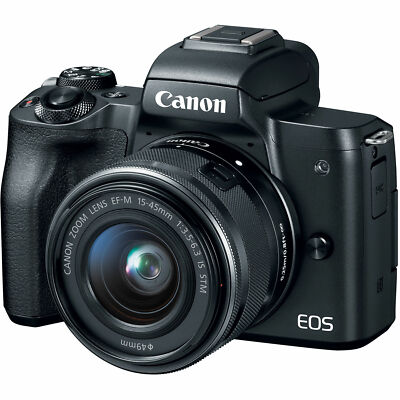 Canon EOS M50 Mirrorless Digital Camera with 15-45mm EF-M IS STM Lens Black