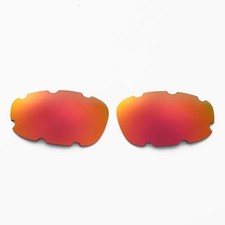 Walleva Polarized Fire Red Replacement Vented Lenses For Oakley Split Jacket
