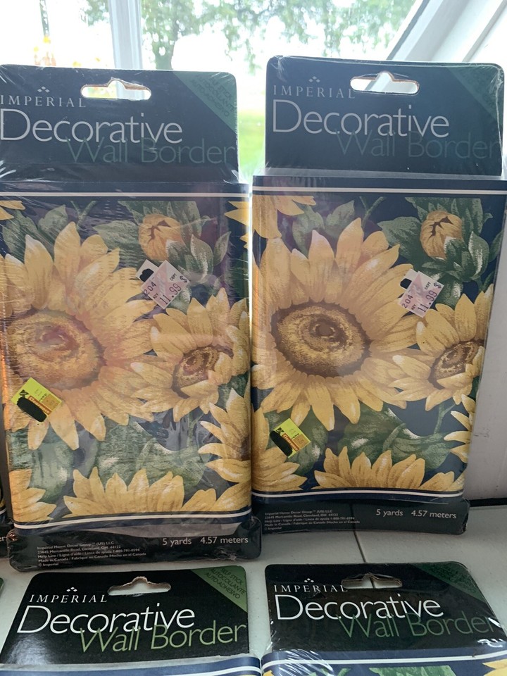 Sunflower Wallpaper Border. 2 Styles16.5 Yd & 30yd NOS Vintage Kmart