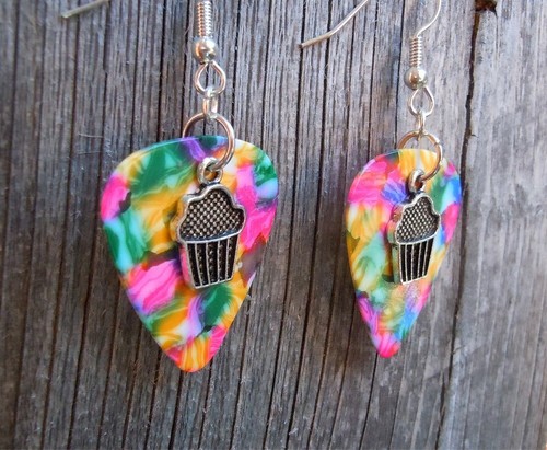 Pendientes púas para guitarra con dijes cupcake - elige tu color - Imagen 12 de 17