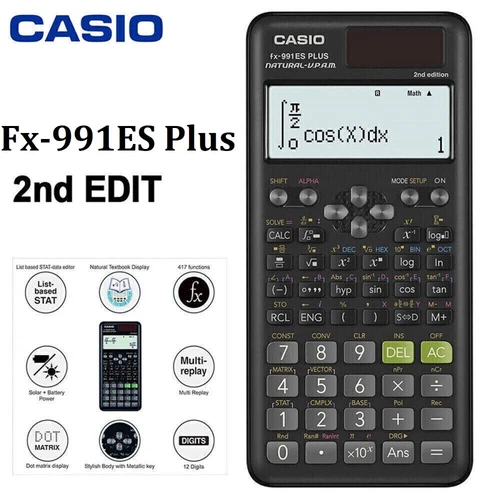 CASIO FX-991ES Plus Advanced Scientific Calculator 417 Functions Black UK