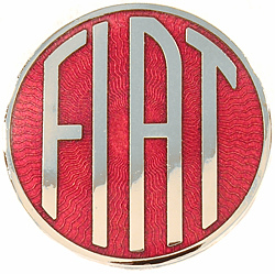 Emblema con botón de bocina de tronco de radiador FIAT medallón Cloisonne década de 1950 - Imagen 1 de 1