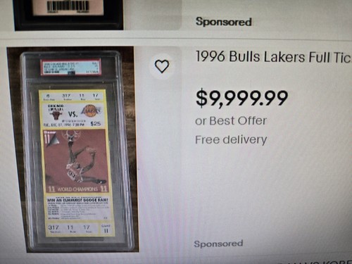 Kobe Bryant / Michael Jordan Display w/ 1st Matchup Ticket 1996 Picture - Picture 5 of 7