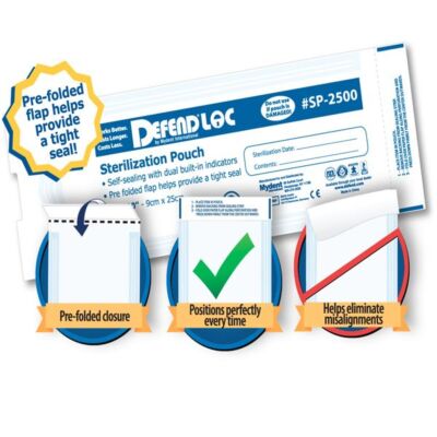 Defend LOC Pre-folded sterilization pouch, 2.75'' x 10'', 200/box