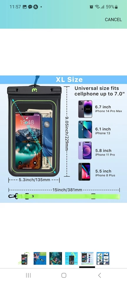 MYBAT PRO IPX8 Waterproof Phone Pouch (XL Size), Cell Phone Dry Bag with Detacha - Image 4 of 4