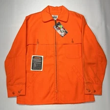 VTG Woolrich Jacket Mens Medium Orange Blaze Hunting Zip Workwear Outdoor 90s