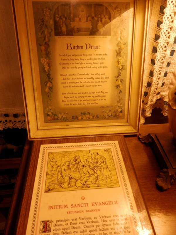 Framed 2  ct vintage religious picture lot priest estate