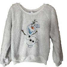 Sudadera Olaf Frozen Disney Modo Chill Difuso PJ Top Talla S Blanco Muñeco de Nieve
