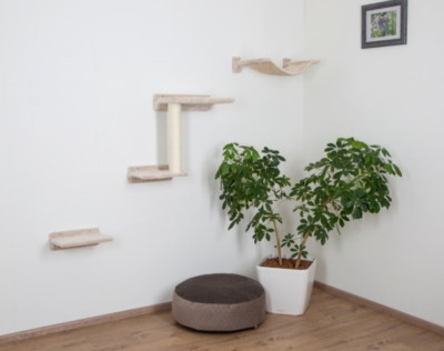 Katzen Kletterwand Kerbl Zugspitze Kletterlandschaft 5-teilig Sisal beige