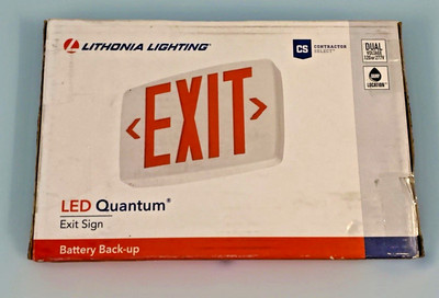 120/277-Volt Integrated LED White and Red Exit Sign W/Back Up Battery