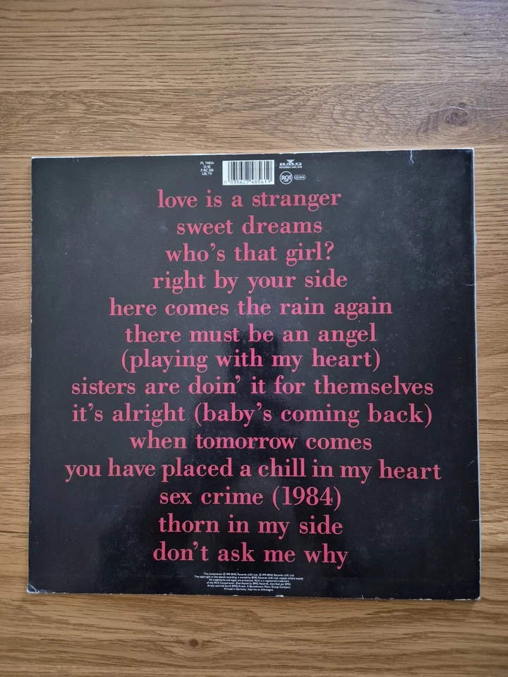 Eurythmics Greatest Hits LP Compilation Stereo Europe 1991 Vinyl Record  - Image 4 of 4