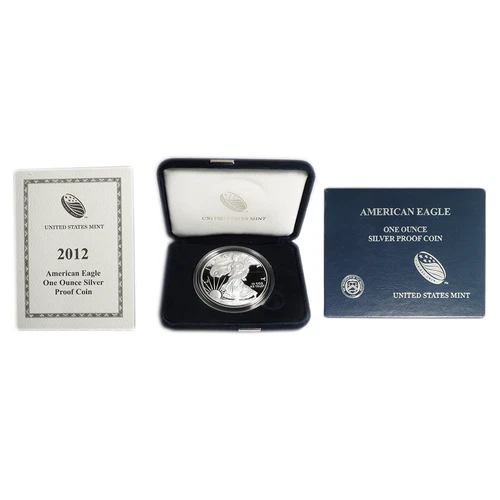 2012-W Proof $1 American Silver Eagle Box, OGP & COA