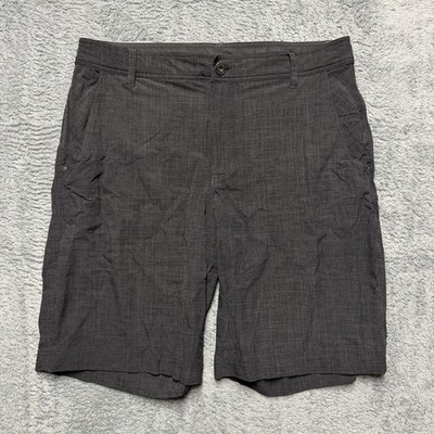 Lululemon Bermuda Shorts Mens 36*x11 Dark Gray Grid Line Pattern Casual Stretch