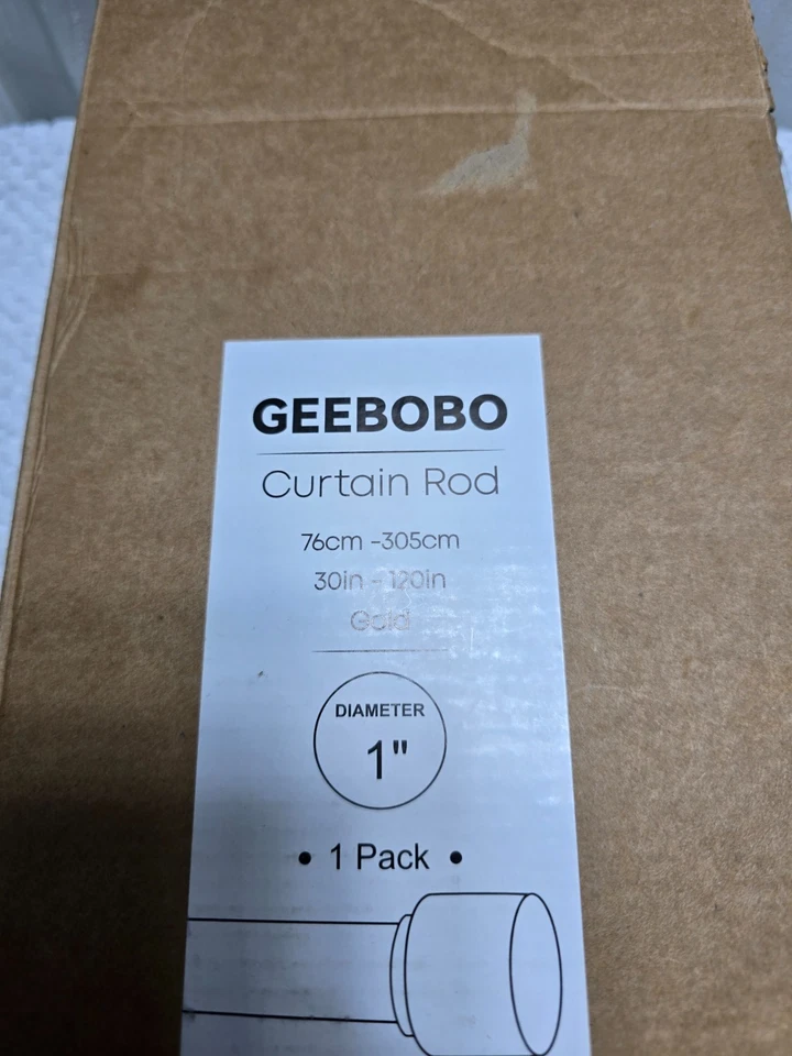 Vara de cortina resistente ajustável 30"-120" de comprimento, 1" de diâmetro, dourada - Imagem 4 de 4