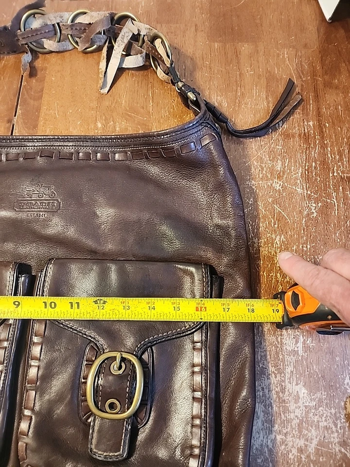 COACH Ltd Ed Bleecker Elisa Laced Leather XL Slim Hobo Bag Purse Satchel Y2K  - Image 3 of 4