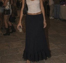 Vintage Y2K Whimsigoth Ruffle Flutter Maxi Skirt Fairy Grunge Size Large Women's