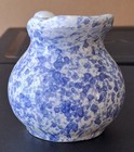 Vintage Blue White Speckled Spongeware Pitcher Creamer Small 4" Glazed — photo 5