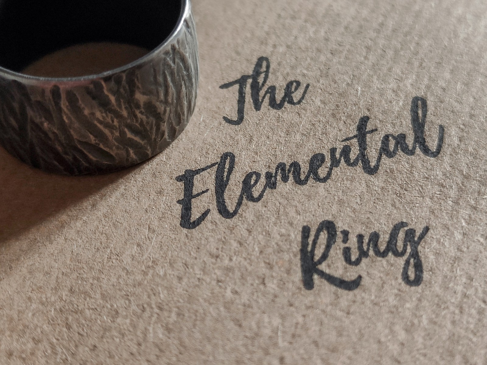 TheElementalRing - Hammered Titanium Ring - Textu… - image 13