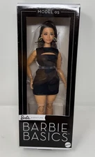 Barbie Basics Model 05 Brunette Hair Black Mini Dress JBH73 Doll  - BRAND NEW
