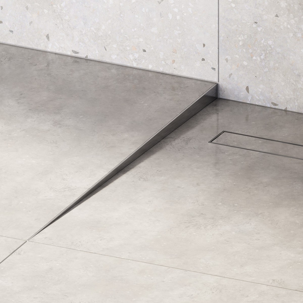 Produktbild von Aquabad® Übergangsprofil Clive Gefälleprofil Für Begehbare Dusche In Gebuerstetem Gold 160cm Rechts 12 14 Mm Fliese Kante S04cd0oe