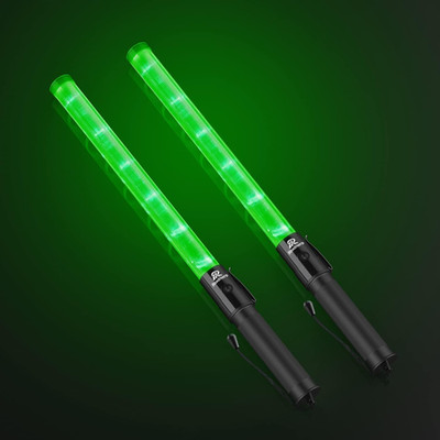 RoadHero 2 Pack 21 Inch Traffic Wands Green Led Traffic Control Baton Night S