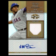 2012 Topps Triple Threads #TTUAR-82 Neftali Feliz AL ROY GU Auto Sepia SP #/75