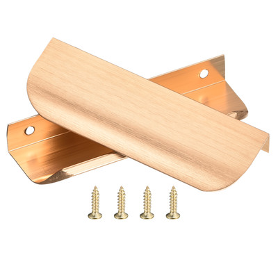 #ad 10 Pack Finger Edge Pull Furniture Drawer Handles 3.7quot; Hole Center Gold $16.39