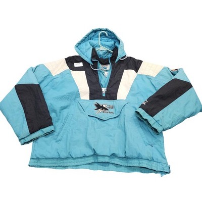 Vintage San Jose Sharks Jacket Mens Large Blue NHL Hockey Pullover