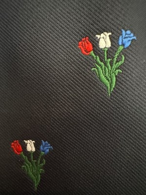 SCHULTE & LESTRADEN b.v Men's Navy Blue Tie w Embr. Tulips-SASSENHEIM- HOLLAND