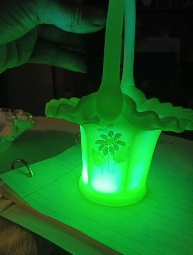 VTG Fenton Glass Art Basket.Tiara Eclusive