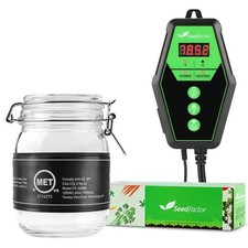 3.5" x 21" MET Certified Seedling Heat Mat and Digital Thermostat Combo Set