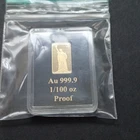 Gold Statue of Liberty 999.9 Stamped Proof Ingot 1/100oz Landmarks Of the World