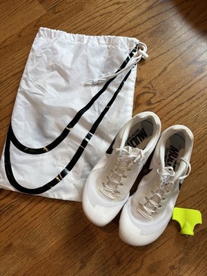 Nike Zoom Rival Sprint White Track Field Running Spikes Athletic Shoes bag tool