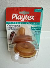 Vintage 2 Pack Playtex Orthodontic Nipples Sealing Disc SEALED LATEX Medium Flow