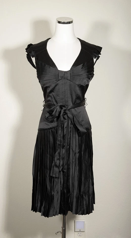 Zac Posen Elegant Vintage 100% Silk Party Flapper Style Cocktail Dress M L - Image 4 of 4