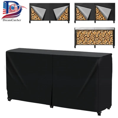 Firewood Rack Cover with Air Vents Waterproof Wood Storage Protector Outdoor 8ft - Image 1 of 4