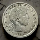 1899p BARBER Quarter 90% Silver