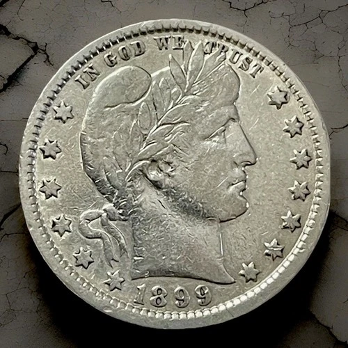 1899p BARBER Quarter 90% Silver