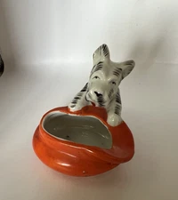 Vintage Scottie Dog Ashtray Toothpick Holder Adorable! Occupied Japan FREE SHIPP