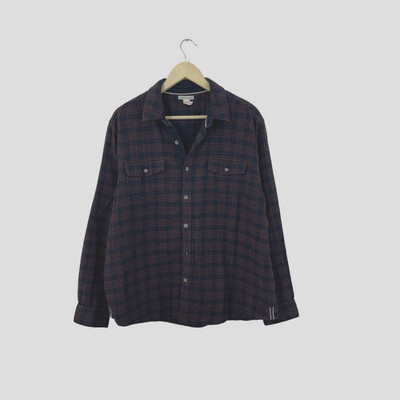 Carbon2Cobalt Large Button Up Flannel Shirt Long Sleeve Double Layer Mens READ