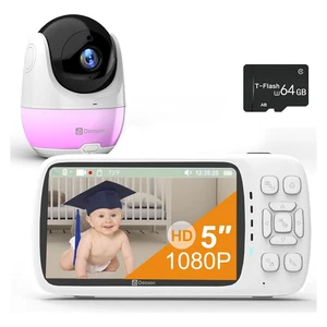 No Wifi Baby Monitor with Camera, 1080P Video, 5" Display, Secure Long Range 120