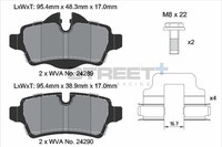 BremsbeläGe Mini Mini Cabrio (R57) Cooper S Baujahr 10/07-06/15 KW 120 PS 163 -