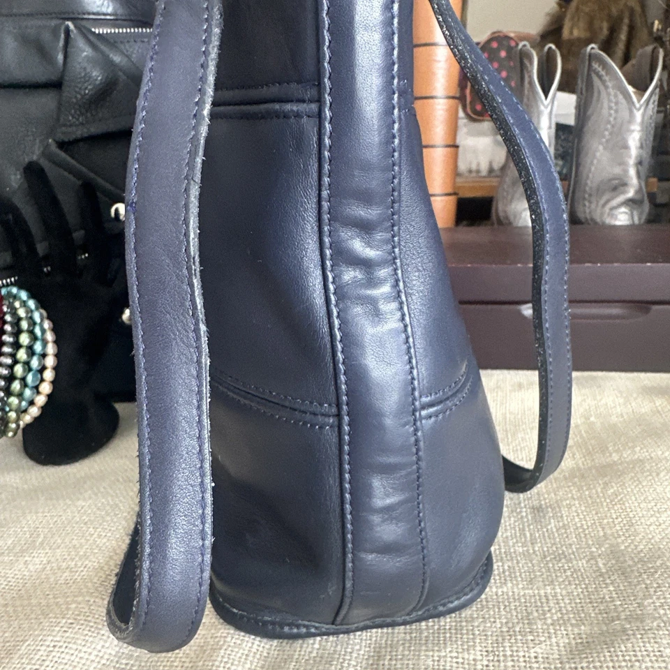 Cartera de Mano Coach Vintage Tribeca Shopper Cuero Curtido 9098 Negra Foto 4 de 4