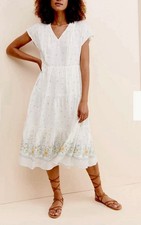 Current Air Small S Midi Ivory Dress Flower Fields Anthropologie Satin Floral